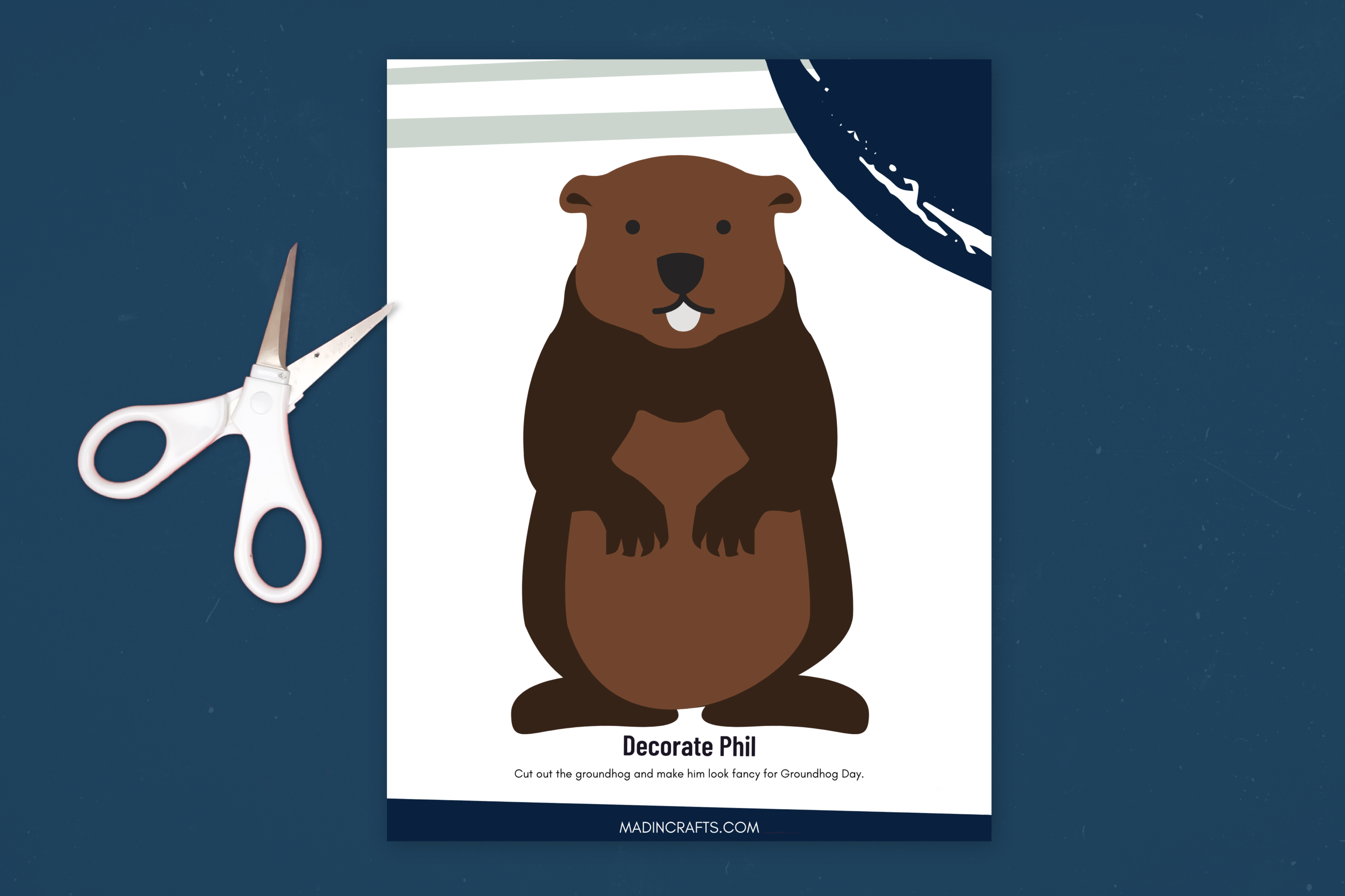 easy printable groundhog day puppet crafts mad in crafts